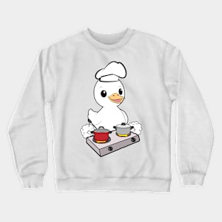 Funny duck is a chef Crewneck Sweatshirt